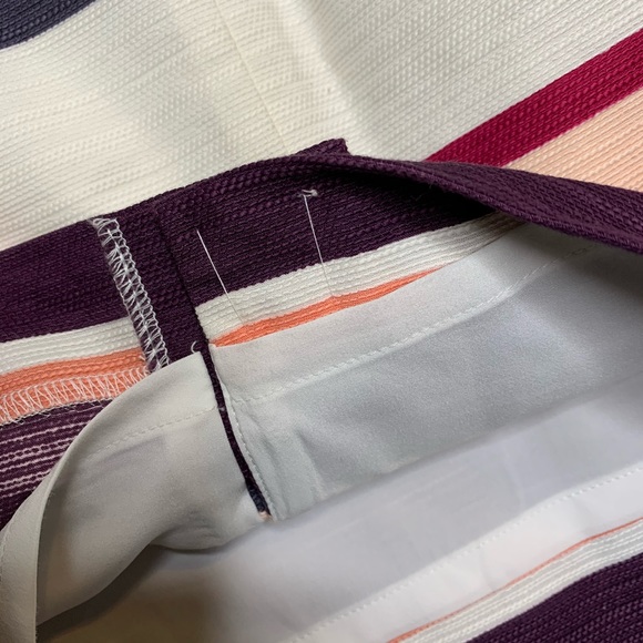 LOFT Purple Striped Textured Pencil Skirt - Picture 6 of 7